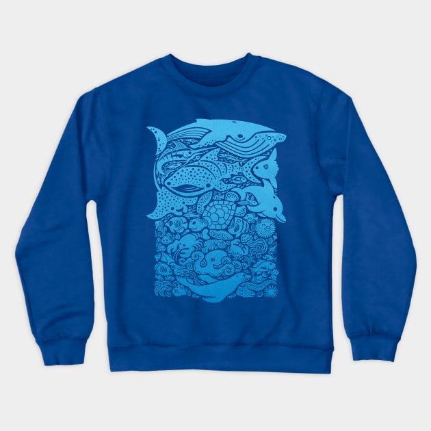 Aquatic Blues 2 Crewneck Sweatshirt by Waynem